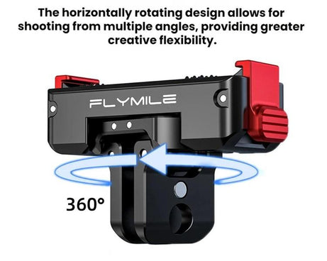 For DJI Osmo 360 / Action 3 / 4 / 5 Pro Flymile Magnetic Quick-Release Adapter Base, Aluminum Alloy