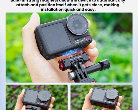 For DJI Osmo 360 / Action 3 / 4 / 5 Pro Flymile Magnetic Quick-Release Adapter Base, Aluminum Alloy