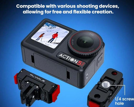 For DJI Osmo 360 / Action 3 / 4 / 5 Pro Flymile Magnetic Quick-Release Adapter Base, Plastic