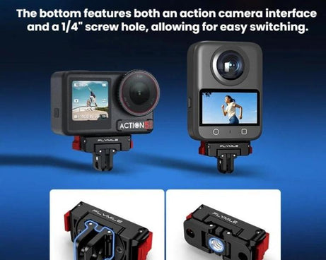 For DJI Osmo 360 / Action 3 / 4 / 5 Pro Flymile Magnetic Quick-Release Adapter Base, Plastic