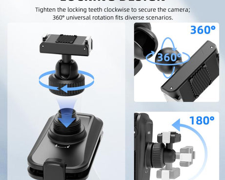 BRDRC Action Cameras Magnetic Quick-release Backpack Shoulder Strap Slip, For DJI Action 6 / Nano, For DJI Action 3 / 4 / 5Pro / Osmo 360, For Insta360 Ace Pro 1 / 2 / ACE / X5, For Gopro, 1/4 Interface