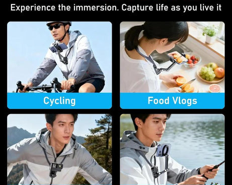 Neck-Worn Phone Mount Cycling First-Person View Chest-Mounted Anti-Shake Shooting, Magnetic, Clip, Action Camera