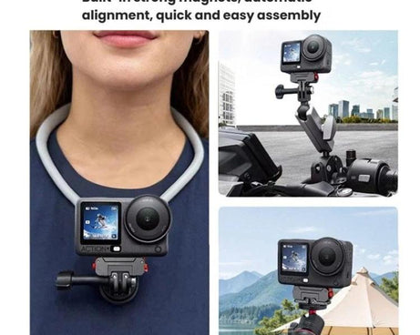 Aluminum Alloy Magnetic Rotating Quick-Release Mount Action Camera Accessories, For Osmo Action 5 Pro / 4 / 3, For Osmo Action 6 / Nano