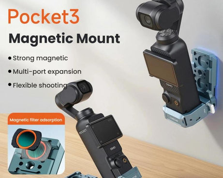 For DJI Osmo Pocket 3 COBONE Magnetic Extension Mount Quick-Release Adapter With 1/4-Inch Screw Hole & Cold Shoe, CPK-2