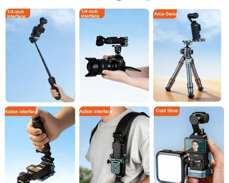 For DJI Osmo Pocket 3 COBONE Magnetic Extension Mount Quick-Release Adapter With 1/4-Inch Screw Hole & Cold Shoe, CPK-2