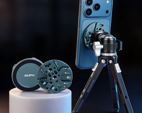 XILETU All-In-One Magnetic Phone Mount With 1/4-Inch Screw, Action, Cold Shoe, NATO Interfaces, MI-1, MI-1+XJ-28 Bracket, MI-1+MC-22S Gimbal+XT-18S Tripod