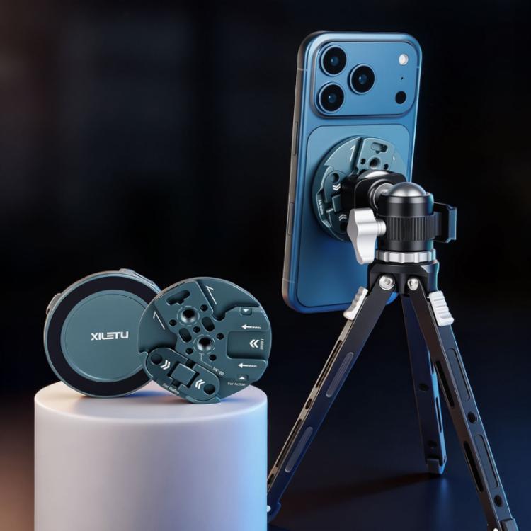 XILETU All-In-One Magnetic Phone Mount With 1/4-Inch Screw, Action, Cold Shoe, NATO Interfaces, MI-1, MI-1+XJ-28 Bracket, MI-1+MC-22S Gimbal+XT-18S Tripod