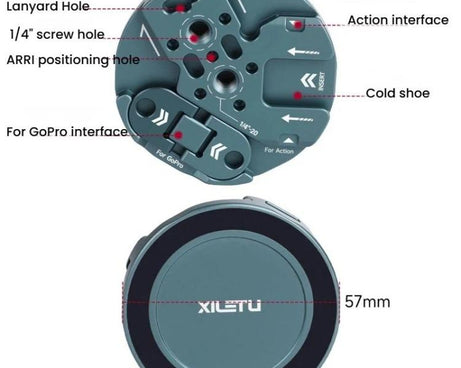 XILETU All-In-One Magnetic Phone Mount With 1/4-Inch Screw, Action, Cold Shoe, NATO Interfaces, MI-1, MI-1+XJ-28 Bracket, MI-1+MC-22S Gimbal+XT-18S Tripod