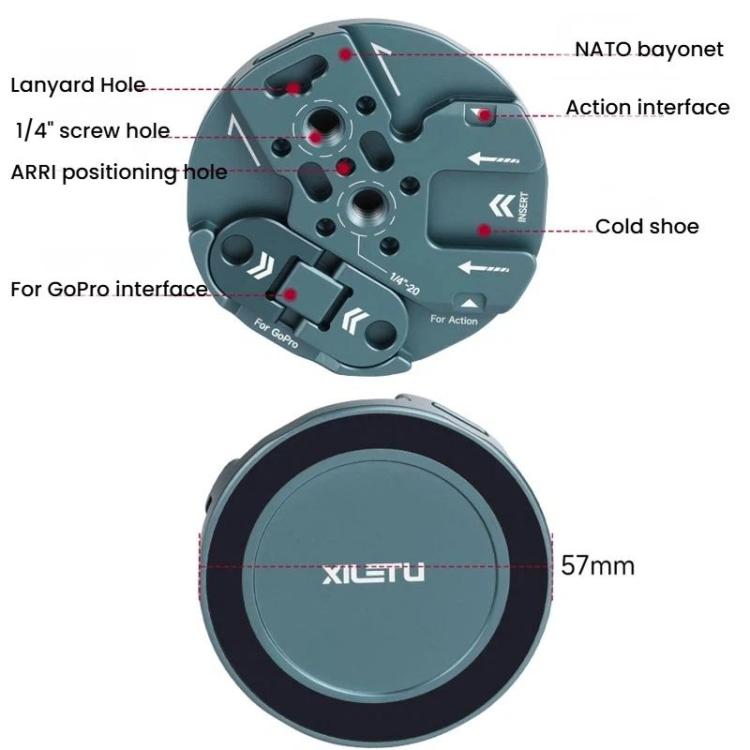 XILETU All-In-One Magnetic Phone Mount With 1/4-Inch Screw, Action, Cold Shoe, NATO Interfaces, MI-1, MI-1+XJ-28 Bracket, MI-1+MC-22S Gimbal+XT-18S Tripod