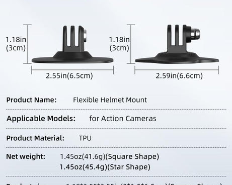 For DJI Osmo Pocekt 3 / Action 6 / GoPro Flymile Helmet Mount, Square, Floral
