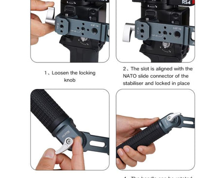 XILETU Adjustable Angle Handle Grip For DJI RS 4 Mini/RS 4 Pro/RS 4/RS 3 Mini/RS 3 Pro/RS 2 Stabilizers