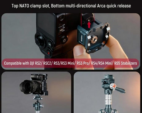 NATO Rail Clamp For DJI RS Series Stabilizer Arca-Swiss Compatible QR Mount Adapter, XILETU PC-38, XILETU PC-38A