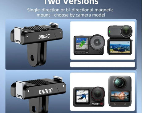 BRDRC For DJI Magnetic Quick-Release Base Two-Claw Stand Extension Accessory, For Osmo Action 6 / Nano, For Osmo Action 3 / 4 / 5 Pro / Osmo 360