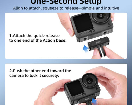 BRDRC For DJI Magnetic Quick-Release Base Two-Claw Stand Extension Accessory, For Osmo Action 6 / Nano, For Osmo Action 3 / 4 / 5 Pro / Osmo 360