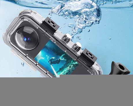 For Insta360 X5 Invisible Dive Case 45M/147ft Waterproof Underwater Housing Shell With Seamless 360 Degree Stitching, PC Lens
