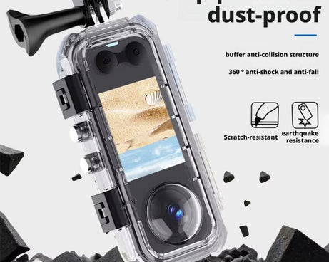 For Insta360 X5 Invisible Dive Case 45M/147ft Waterproof Underwater Housing Shell With Seamless 360 Degree Stitching, PC Lens