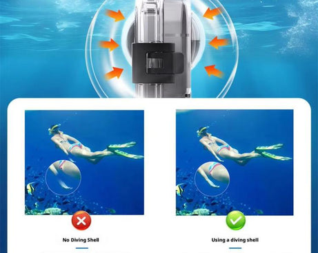For Insta360 X5 Invisible Dive Case 45M/147ft Waterproof Underwater Housing Shell With Seamless 360 Degree Stitching, PC Lens