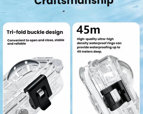 For Insta360 X5 Invisible Dive Case 45M/147ft Waterproof Underwater Housing Shell With Seamless 360 Degree Stitching, PC Lens