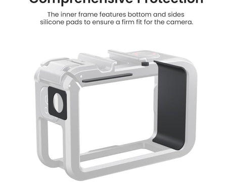 aMagisn PC Material Camera Cage for DJI Action 5 Pro / 4 / 3 with Quick Release Vertical/Horizontal Shoot Support, Cold Shoe Mount & 1/4-inch Thread, Action 5 Pro /4/3 PC Cage