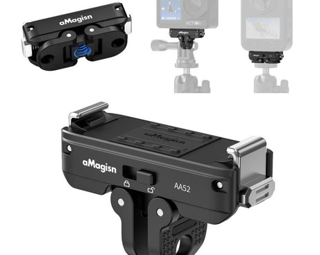 aMagisn Metal Magnetic Quick Release Mount 2.0 Lockable Adapter for DJI Osmo 360/ Action 5 Pro/4/3, For DJI Osmo 360/ Action 5 Pro/4/3