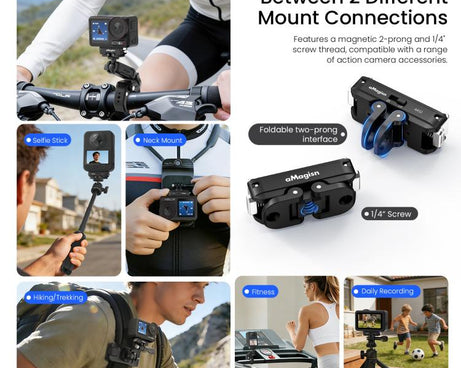 aMagisn Metal Magnetic Quick Release Mount 2.0 Lockable Adapter for DJI Osmo 360/ Action 5 Pro/4/3, For DJI Osmo 360/ Action 5 Pro/4/3