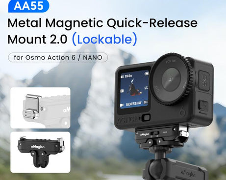 For DJI Osmo Action 6 / Nano aMagisn Metal Magnetic Quick Release Mount 2.0 Lockable Adapter, For DJI Osmo Action 6 / Nano