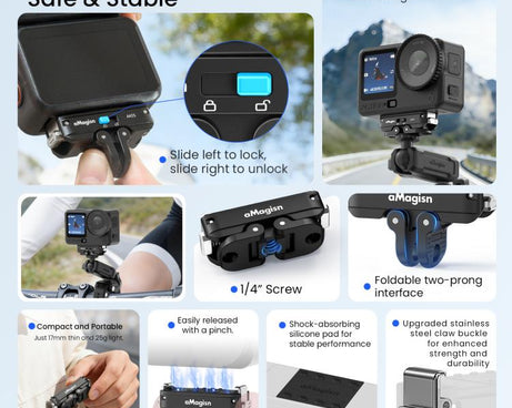 For DJI Osmo Action 6 / Nano aMagisn Metal Magnetic Quick Release Mount 2.0 Lockable Adapter, For DJI Osmo Action 6 / Nano