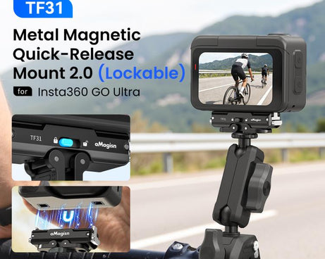For Insta360 GO Ultra aMagisn Metal Magnetic Quick Release Mount 2.0 Lockable Adapter, For Insta360 GO Ultra