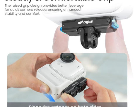 For Insta360 GO Ultra aMagisn Metal Magnetic Quick Release Mount 2.0 Lockable Adapter, For Insta360 GO Ultra