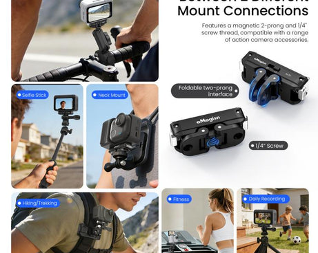 For Insta360 GO Ultra aMagisn Metal Magnetic Quick Release Mount 2.0 Lockable Adapter, For Insta360 GO Ultra