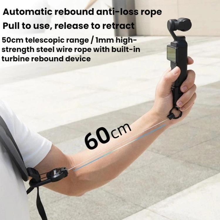 For DJI Osmo Action 6 / Pocket 3 / 4 BRDRC Action Camera Telescopic Backpack Carabiner