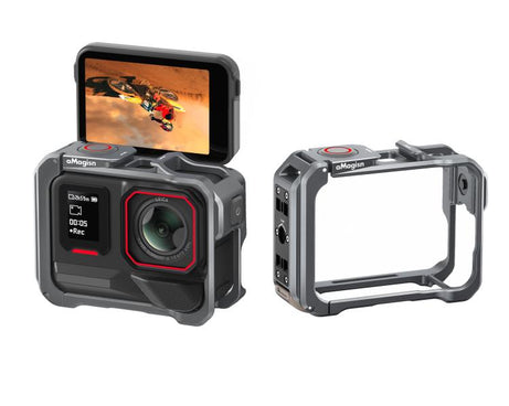 For Insta360 Ace Pro 2 / Ace Pro AMagisn Metal Camera Cage 2.0 With Quick-Switch Vertical/Horizontal Shooting, Cold Shoe Mount