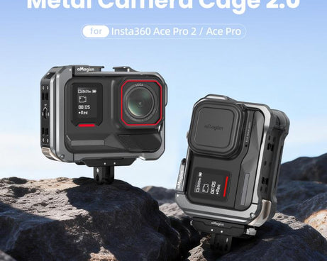 For Insta360 Ace Pro 2 / Ace Pro AMagisn Metal Camera Cage 2.0 With Quick-Switch Vertical/Horizontal Shooting, Cold Shoe Mount