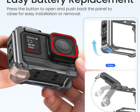 For Insta360 Ace Pro 2 / Ace Pro AMagisn Metal Camera Cage 2.0 With Quick-Switch Vertical/Horizontal Shooting, Cold Shoe Mount
