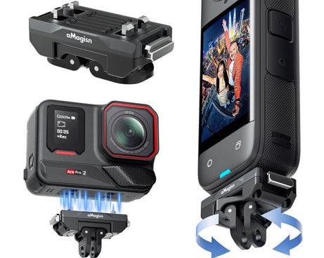 aMagisn 360-Degree Rotatable Magnetic Quick Release Mount For Insta360 Ace Pro 2 / Ace Pro / X5 / X4 Air, For Insta360 Ace Serirs/X5/X4 Air