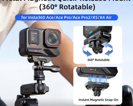 aMagisn 360-Degree Rotatable Magnetic Quick Release Mount For Insta360 Ace Pro 2 / Ace Pro / X5 / X4 Air, For Insta360 Ace Serirs/X5/X4 Air