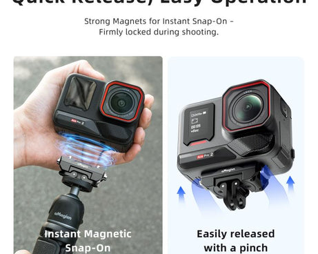 aMagisn 360-Degree Rotatable Magnetic Quick Release Mount For Insta360 Ace Pro 2 / Ace Pro / X5 / X4 Air, For Insta360 Ace Serirs/X5/X4 Air