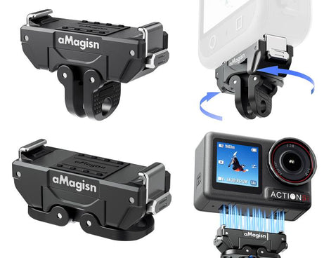 aMagisn 360-Degree Rotatable Magnetic Quick Release Mount For DJI Osmo 360/Action 5 Pro/4/3, For DJI Osmo 360/Action 5 Pro/4/3