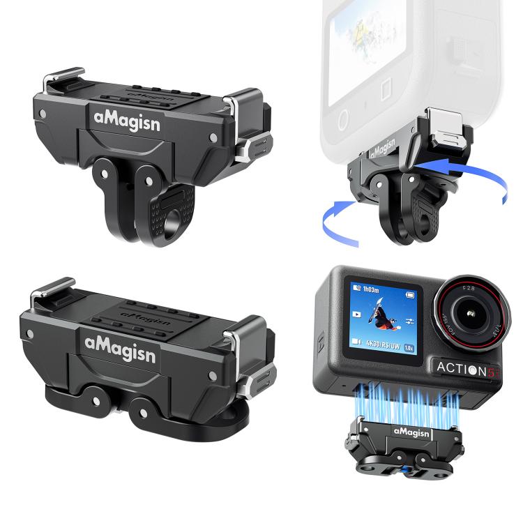 aMagisn 360-Degree Rotatable Magnetic Quick Release Mount For DJI Osmo 360/Action 5 Pro/4/3, For DJI Osmo 360/Action 5 Pro/4/3