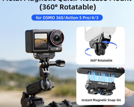 aMagisn 360-Degree Rotatable Magnetic Quick Release Mount For DJI Osmo 360/Action 5 Pro/4/3, For DJI Osmo 360/Action 5 Pro/4/3