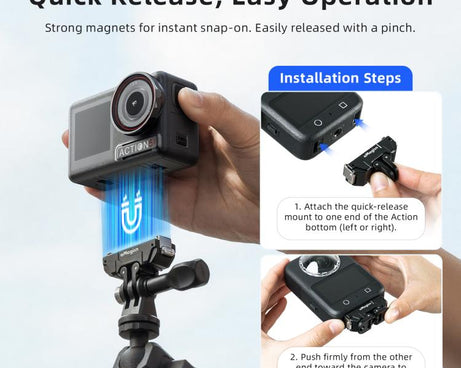 aMagisn 360-Degree Rotatable Magnetic Quick Release Mount For DJI Osmo 360/Action 5 Pro/4/3, For DJI Osmo 360/Action 5 Pro/4/3