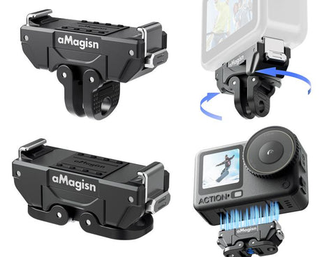 aMagisn 360-Degree Rotatable Magnetic Quick Release Mount For DJI Osmo Action 6/Nano, For DJI Osmo Action 6/Nano
