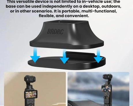 For DJI Osmo Pocket 4 / 3 BRDRC Car Desktop Silicone Mount