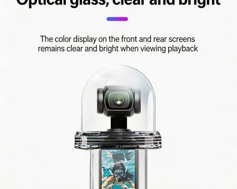 For DJI Osmo Pocket 4 Waterproof Case 60M/196ft Diving Housing Shell with 540-degree Panoramic View Underwater Accessories for Surfing Snorkeling
