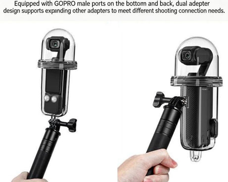 For DJI Osmo Pocket 4 Waterproof Case 60M/196ft Diving Housing Shell with 540-degree Panoramic View Underwater Accessories for Surfing Snorkeling