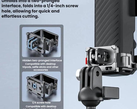 For DJI Osmo Pocket 4 BRDRC Cold Shoe Interface Quick-Release Expansion Frame Bracket, For DJI Osmo Pocket 4