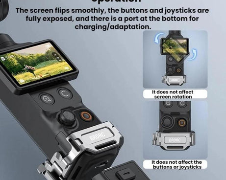 For DJI Osmo Pocket 4 BRDRC Cold Shoe Interface Quick-Release Expansion Frame Bracket, For DJI Osmo Pocket 4