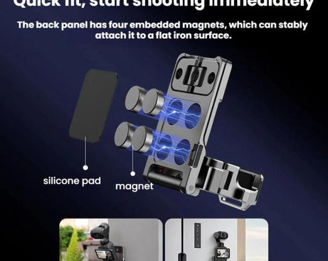 For DJI Osmo Pocket 3 / 4 BRDRC Multi-Functional Magnetic Base Adapter Frame Extension Stand, For DJI Osmo Pocket 3 / 4 Titanium
