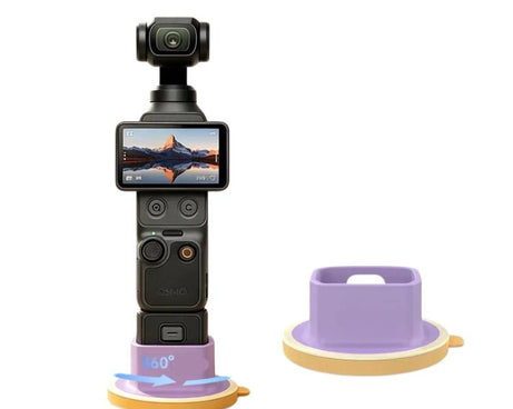 For DJI Osmo Pocket 4/3 Camera 360-degree Swivel Desktop Base Adhesive Stand Non-Slip Fixed Mount