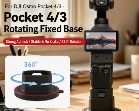 For DJI Osmo Pocket 4/3 Camera 360-degree Swivel Desktop Base Adhesive Stand Non-Slip Fixed Mount
